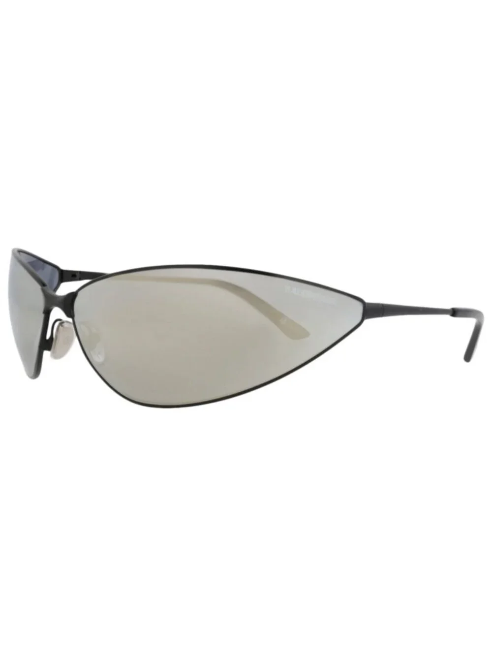 New Balenciaga Women's Sunglasses Shield Wrap Metal Frame Unisex Black Black